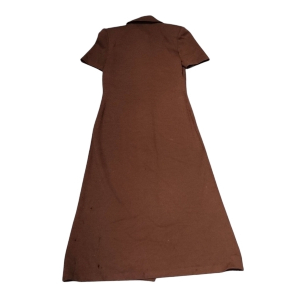 St. John Vintage Chocolate Brown Button-Front Midi Dress - Picture 4 of 10